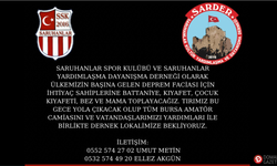 Saruhanlar Kulübü ve Derneğinden yardıma destek çağrısı