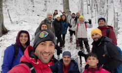Eskişehir’den gelip Domaniç’te kar manzaralı yürüyüş yaptılar